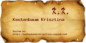 Kestenbaum Krisztina névjegykártya