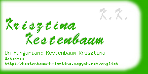 krisztina kestenbaum business card